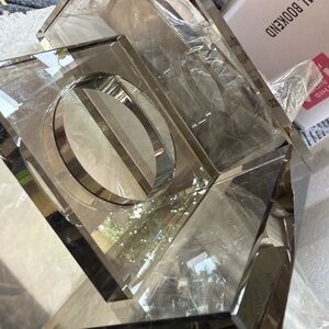 NEW Minimalist Bookends made of Smoky CRYSTAL Very high quality/ Home Decor